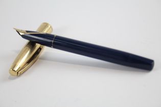 Vintage SHEAFFER Imperial Navy FOUNTAIN PEN w/ 14ct Gold Nib WRITING // Dip Tested & WRITING In