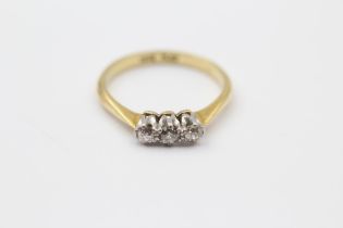 18ct Gold Old Cut Diamond Three Stone Ring (3.4g) Size Q