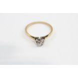 18ct Gold Old Cut Diamond Single Stone Ring (1.3g) Size K