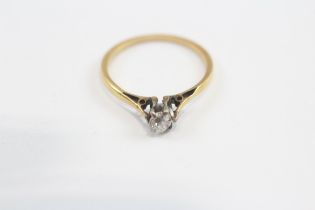 18ct Gold Old Cut Diamond Single Stone Ring (1.3g) Size K