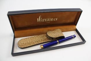 Waterman Lady Charlotte Fountain Pen Blue Lacquer Casing 18ct Gold Nib WRITING // w/ Original Box,