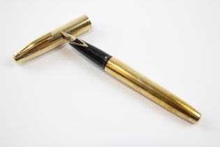 Vintage SHEAFFER Imperial Gold Plated FOUNTAIN PEN w/ 14ct Gold Nib WRITING // Dip Tested &