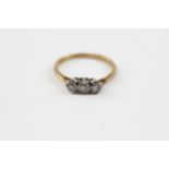 18ct Gold Diamond Trilogy Ring (2.8g) Size P 1/2