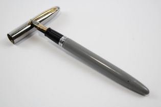 Vintage SHEAFFER Snorkel Grey FOUNTAIN PEN w/ 14ct Gold Nib WRITING // Dip Tested & WRITING In