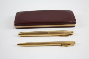 Vintage SHEAFFER Imperial Gold Plated Fountain Pen w/ 14ct Gold Nib, Ballpoint // Vintage SHEAFFER