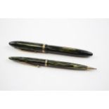 Vintage SHEAFFER Balance Green FOUNTAIN PEN w/ 14ct Gold Nib, Pencil Etc // Dip Tested & WRITING
