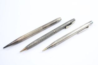 3 x Vintage .925 Sterling Silver Propelling Pencils Inc Yard O Led, Sheaffer 61g // Untested In