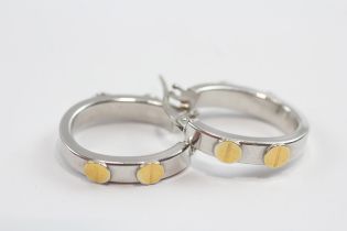 9ct White And Yellow Gold Hoop Earrings (2.4g)