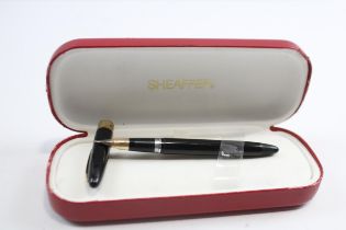 Vintage SHEAFFER Snorkel Black FOUNTAIN PEN w/ 14ct Nib WRITING Boxed // Dip Tested & WRITING In