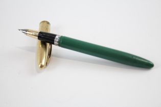 Vintage SHEAFFER Snorkel Green FOUNTAIN PEN w/ Steel Nib WRITING // Dip Tested & WRITING In