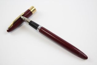 Vintage SHEAFFER Snorkel Burgundy FOUNTAIN PEN w/ Steel Nib WRITING // Dip Tested & WRITING In