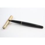 Vintage PARKER 61 Black Fountain Pen w/ Gold Plate Cap Etc WRITING // Dip Tested & WRITING In