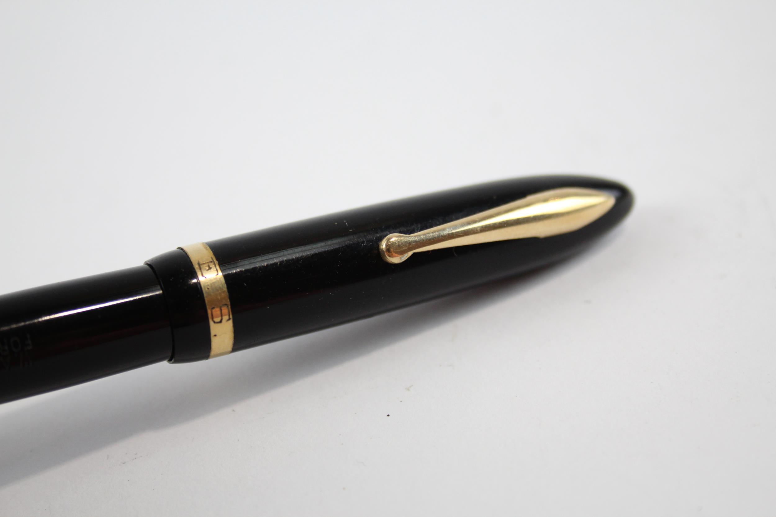 Vintage SHEAFFER Feather Touch Black Fountain Pen w/ Gold Plate Nib, Pencil, Box // Dip Tested & - Image 5 of 7