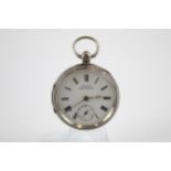 H. SAMUEL STERLING SILVER Cased Men's Vintage POCKETWATCH Key-wind WORKING // H. SAMUEL STERLING