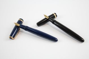 2 x Assorted Parker Duofold Fountain Pens w/ 14ct Gold Nibs Inc Chalk Marked Etc // SPARES,