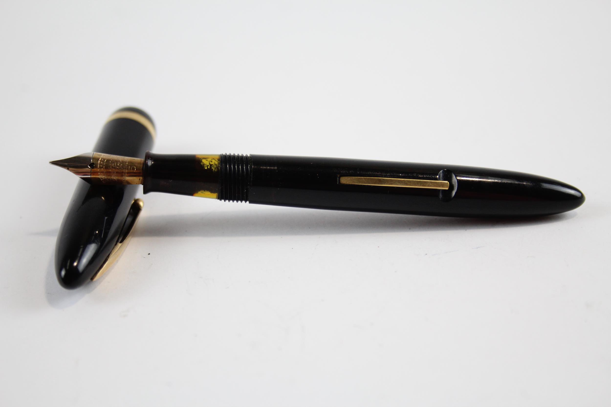 Vintage SHEAFFER Feather Touch Black Fountain Pen w/ Gold Plate Nib, Pencil, Box // Dip Tested & - Image 2 of 7