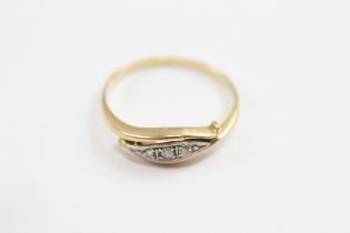 18ct Gold Single Cut Diamond Three Stone Ring (2.1g) Size O