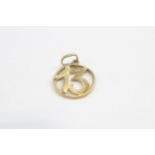 18ct Gold '13' Pendant (1g)