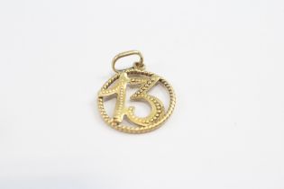 18ct Gold '13' Pendant (1g)