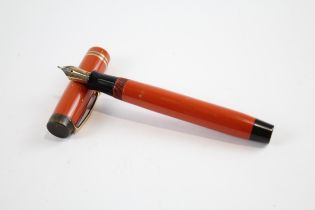 Vintage Duofold The Big Red Orange Fountain Pen w/ 14ct Gold Nib WRITING // Dip Tested & WRITING