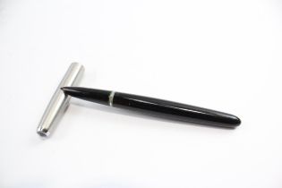 Vintage PARKER 51 Black FOUNTAIN PEN w/ Brushed Steel Cap WRITING // w/ Personal Engraving Dip