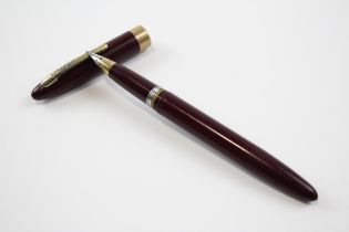 Vintage Sheaffer Snorkel Burgundy Fountain Pen w/ Gold Plate Nib WRITING // Dip Tested & WRITING