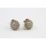 9ct Gold Diamond Cluster Stud Earrings (1.9g)