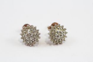 9ct Gold Diamond Cluster Stud Earrings (1.9g)