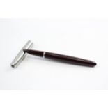 Vintage PARKER 51 Burgundy FOUNTAIN PEN w/ Brushed Steel Cap WRITING // Dip Tested & WRITING In