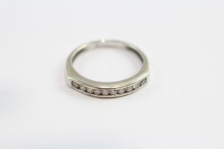 9ct White Gold Diamond Channel Setting Ring (1.6g) Size K