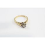 18ct Gold Vintage Diamond Solitaire Cathedral Setting Ring (2.4g) Size G
