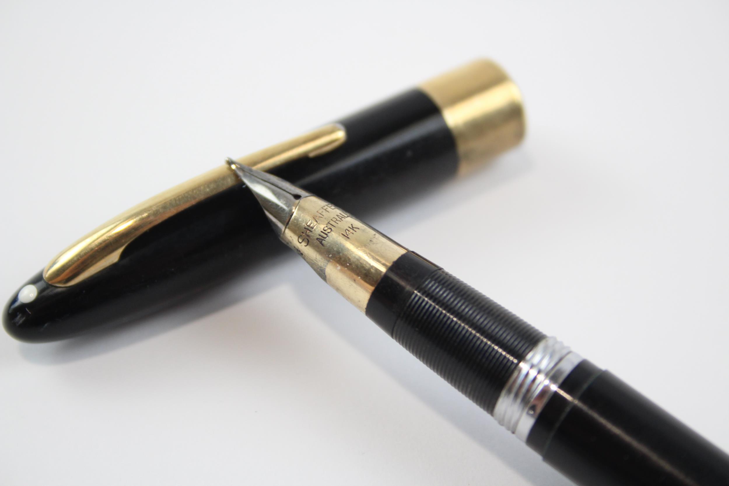 Vintage Sheaffer Snorkel Black Fountain Pen w/ 14ct Gold Nib WRITING // Dip Tested & WRITING In - Image 3 of 4