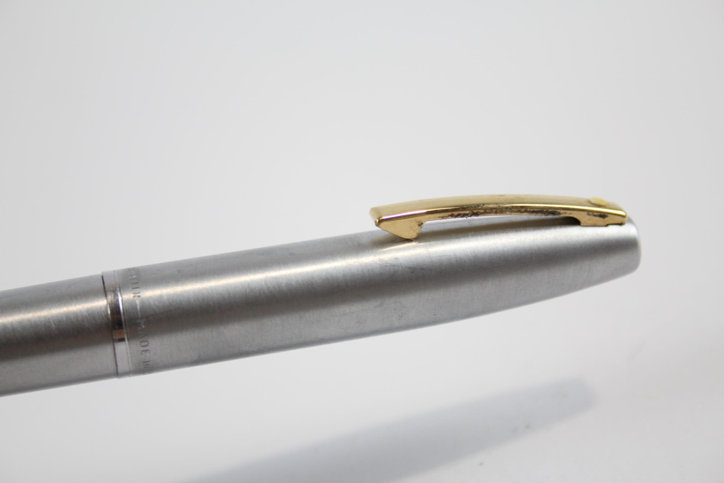 Vintage Sheaffer Imperial Brushed Steel Fountain Pen w/ 14ct Gold Nib WRITING // Dip Tested & - Image 4 of 4