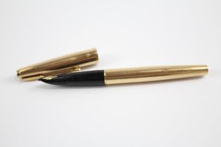 Vintage PARKER 61 Gold Plated Fountain Pen w/ 14ct Gold Nib WRITING (22g) // Dip Tested & WRITING In