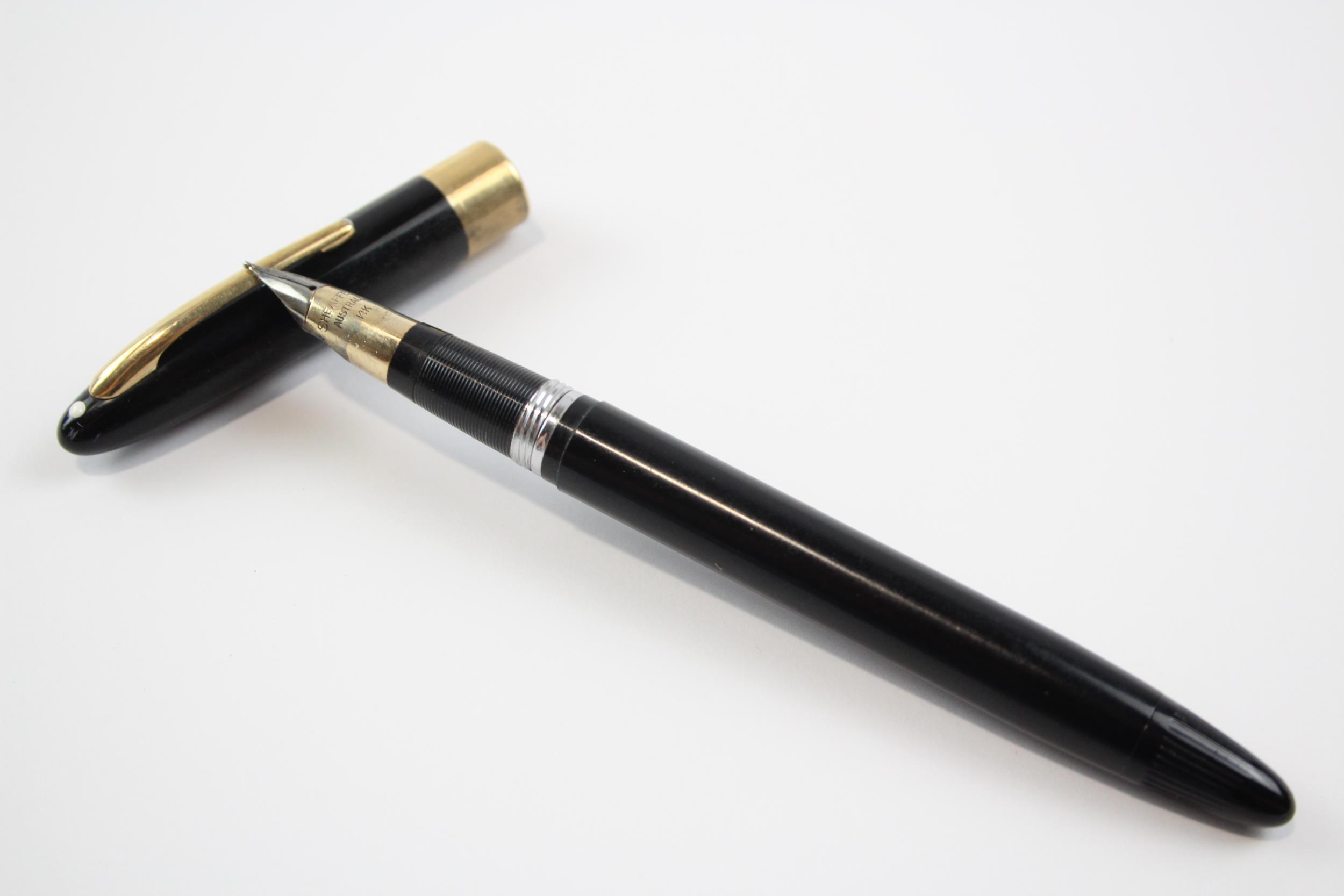 Vintage Sheaffer Snorkel Black Fountain Pen w/ 14ct Gold Nib WRITING // Dip Tested & WRITING In