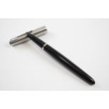 Vintage PARKER 51 Black FOUNTAIN PEN w/ Brushed Steel Cap WRITING // Dip Tested & WRITING In vintage