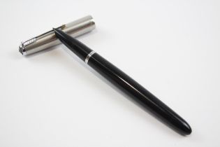 Vintage PARKER 51 Black FOUNTAIN PEN w/ Brushed Steel Cap WRITING // Dip Tested & WRITING In vintage