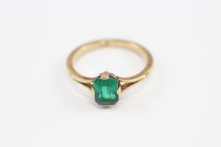 18ct Gold Vintage Green Paste Statement Ring (3.5g) Size P