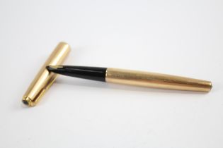 Vintage PARKER 61 Gold Plated Fountain Pen w/ 14ct Gold Nib WRITING (23g) // Dip Tested & WRITING In