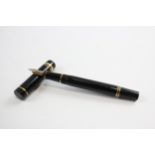 Parker Duofold Black Lacquer Fountain Pen w/ 18ct Gold Nib WRITING // Dip Tested & WRITING In