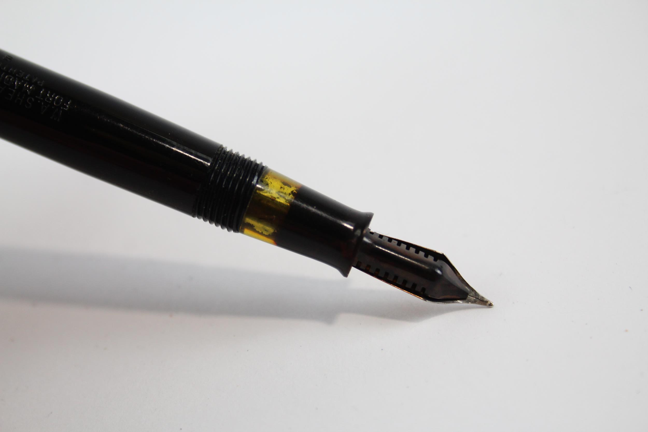 Vintage SHEAFFER Feather Touch Black Fountain Pen w/ Gold Plate Nib, Pencil, Box // Dip Tested & - Image 4 of 7