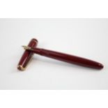 Vintage PARKER Victory Burgundy Fountain Pen w/ 14ct Gold Nib WRITING // Dip Tested & WRITING In