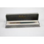 Vintage PARKER 51 Grey FOUNTAIN PEN w/ Rolled Silver Cap WRITING Boxed // Dip Tested & WRITING In