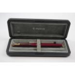 Vintage Parker Classic Pink Lacquer Fountain Pen w/ Gold Plate Nib Writing Boxed // Dip Tested &