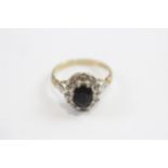 9ct Gold Sapphire And Diamond Halo Ring (3.2g) Size P