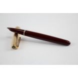 Vintage PARKER 61 Burgundy Fountain Pen w/ Gold Plated Cap WRITING // Dip Tested & WRITING In