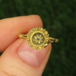 9ct Gold Antique White Gemstone Starburst Ring (1.8g) Size K