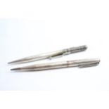 2 x Vintage Stamped .925 Sterling Silver Propelling Pencils Inc Mabie Todd (46g) // Inc Mabie Todd