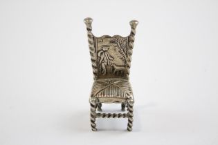 Antique / Vintage .850 Silver Miniature Doll's House Novelty Chair (17g) // XRF TESTED FOR PURITY