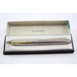Parker Sonnet Silver Plated Fountain Pen w/ 18ct Gold Nib WRITING (27g) // Dip Tested & WRITING In